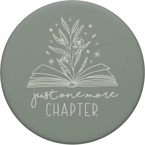 Miniatura 3 de Just One More Chapter - Amante de los libros florales (salvia polvorienta) PopSockets estándar PopGrip