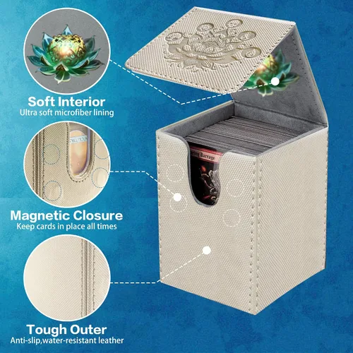 Miniatura 5 de PROMAXIBINDER Caja de cubierta MTG Commander - Se adapta a 100+ cartas, cierre magnético fuerte, caja de cubierta PU de piel para cartas de Magic