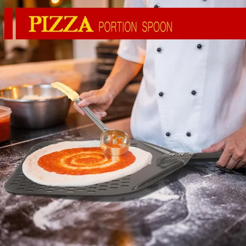 Miniatura 8 de Espátula de pizza de aluminio anodizado duro de 12 pulgadas, juego de 6 utensilios comerciales para horno de pizza, cáscara de pizza para hornos