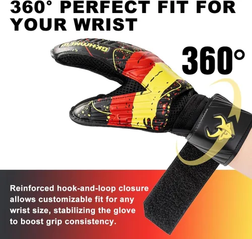 Miniatura 5 de Guantes de portero de fútbol – Nivel profesional de agarre superior, protección mejorada para los dedos, transpirables y duraderos comodidad