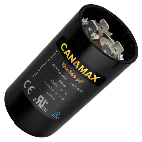Miniatura 21 de 108-130 uf 108/130 MFD 110-125 VCA Voltios CD60 Condensador de arranque de motor redondo 50/60 Hz AC Eléctrico - Compatible con condensadores