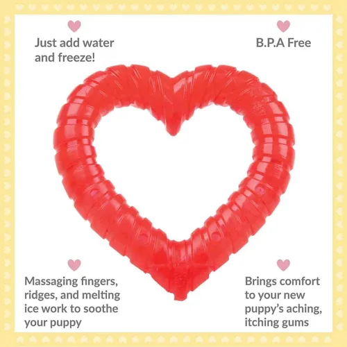 Miniatura 4 de SmartPetLove Juguetes de dentición para cachorros Snuggle - Calman naturalmente y proporcionan alivio con hielo (forma de corazón)