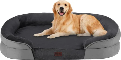 Miniatura 36 de Dwanton - Cama ortopédica para perros medianos con espuma de memoria con gel, sofá impermeable para perros, cama lavable para mascotas con cojín