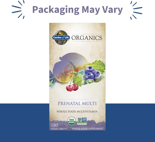 Miniatura 2 de Garden of Life Organics Multivitamínico prenatal para mujer con vitamina D3, B6, B12, C y hierro, folato para energía y desarrollo fetal saludable