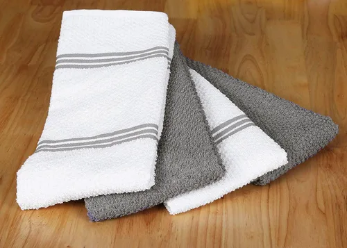 Miniatura 3 de Amour Infini paños de cocina y repasadores, 100 % algodón, muy absorbentes, se pueden lavar a máquina Rayas grises