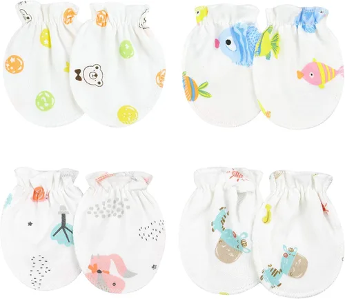 Guantes de algodón para recién nacido, guantes de algodón para niños y niñas