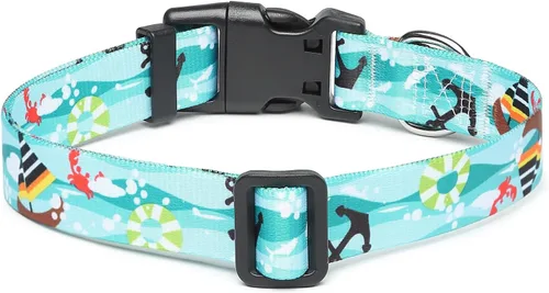 Miniatura 117 de Mercano Collar ajustable para perro, patrones de diseño especial, nailon suave, cómodo y resistente, collar para mascotas para perros pequeños