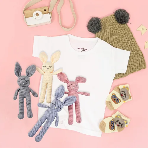 Miniatura 5 de Moni's Choice Peluche de bebé de 11 pulgadas, diseño de conejito de Pascua, suave, autismo, bebé, sueño, regalo para recién nacido, 100% hecho a