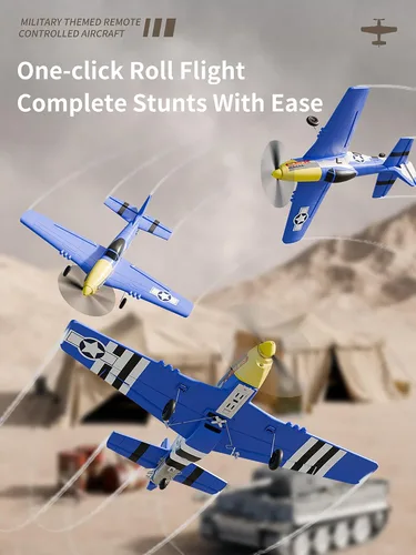 Miniatura 6 de ANTSIR Avión RC P51, avión de control remoto de 4 canales para adultos y adolescentes 14+, rango de 2.4 GHz 656 pies, giroscopio de 6 ejes