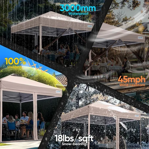 Miniatura 5 de Toldo desplegable Quictent Ez con pantalla de malla para carpa, con laterales de malla Canela