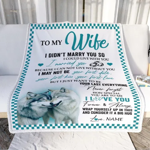 Miniatura 2 de Manta personalizada con texto en inglés «To My Wife from Husband When I Tell You I Love You Wife», manta de forro polar personalizada