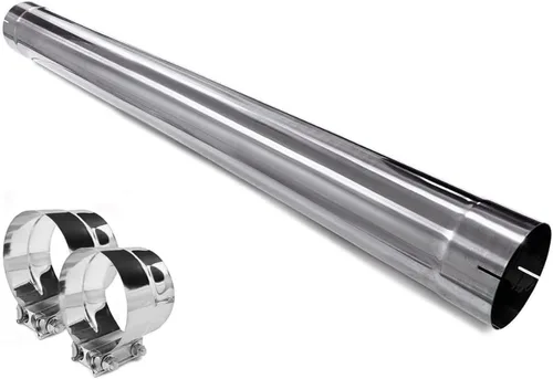 Northeastern Exhaust | Tubo de escape recto de acero inoxidable pulido universal (5 pulgadas DI/DE x 51 pulgadas de largo) | Silenciador de tubo