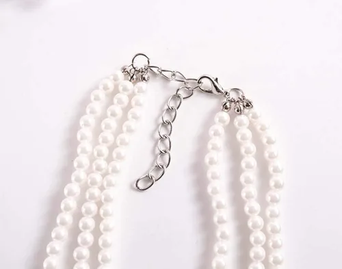 Miniatura 5 de Daimay Gargantilla de perlas de imitación, collar de perlas multicapa, collar de perlas de varias hebras, gargantilla de novia para boda, fiesta