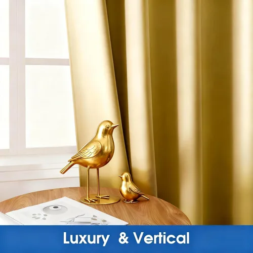 Miniatura 4 de HOMEIDEAS 2 paneles de cortina de seda sintética, cortinas opacas para dormitorio