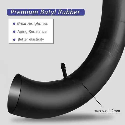 Miniatura 3 de Tubo de bicicleta de 26 x 4.0 pulgadas con válvula Schrader AV35mm, tubos interiores de bicicleta eléctrica de goma butílica premium, paquete de 2