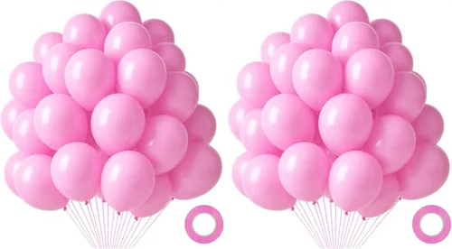 Miniatura 26 de LovesTown 110 globos de látex de 12 pulgadas con cinta para decoración de cumpleaños, baby shower, boda, fiesta, color azul (paquete de 2)