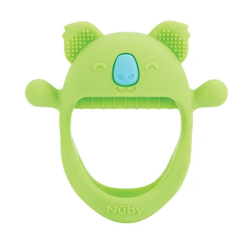 Miniatura 12 de Nuby Manopla de dentición de muñeca de silicona - Anillo de dentición para bebé - 3+ meses - Hipopótamo