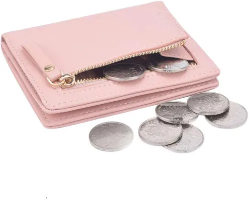 Miniatura 3 de AnnabelZ Billetera pequeña de cuero plegable para mujer, mini monedero corto