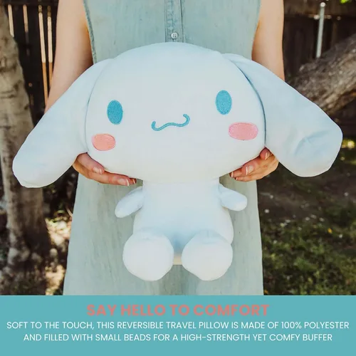 Miniatura 3 de Sanrio Cinnamoroll - Almohada cervical reversible y felpa para adultos, esenciales de viaje para un apoyo extra cómodo en aviones, automóviles