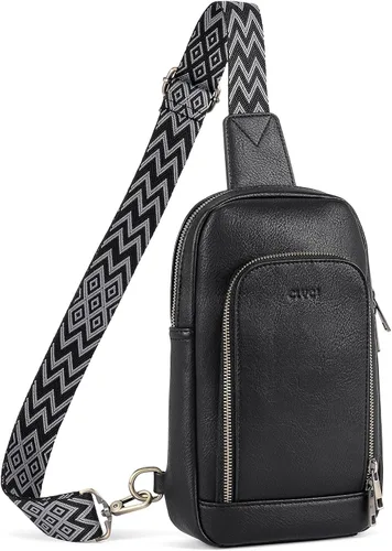 CLUCI Bolso bandolera para mujer, bolso cruzado de cuero para mujer, a la moda, riñonera para hombres y mujeres, mochila grande para el pecho,
