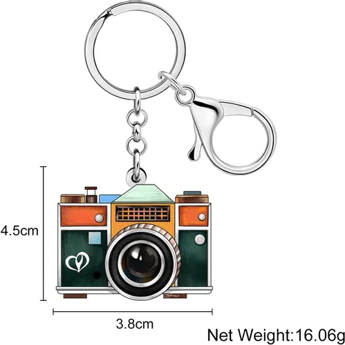 Miniatura 4 de Llavero de acrílico vintage de los años 80 y 90 para cámara, llavero para amantes de la fotografía, regalos para mujeres y niñas, llaves