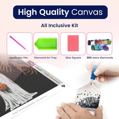 Miniatura 4 de Modern Merch Arte de diamantes de Halloween, monstruo aterrador y fantasma de puntos de diamante para adultos, kit de pintura de joyas artísticas