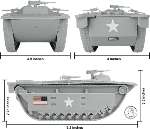 Miniatura 3 de BMC WW2 USMC Amtrac LVT - Vehículo anfibio 1:32 para hombres plásticos del ejército
