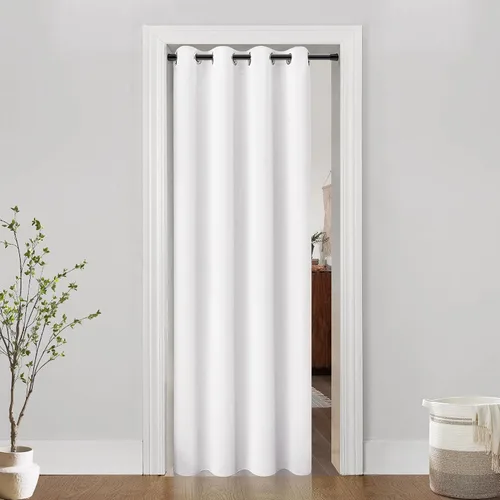 Miniatura 18 de Cortina de puerta para privacidad de puerta, cortina para puertas de armario para abrir armario de dormitorio, cortinas térmicas opacas para calor