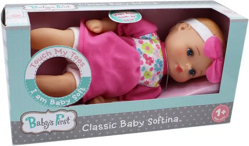 Baby's First Bathtime Baby Softina en Rosa y Floral Jumper con Diadema a Juego y Piel con Sensación Tan Real - Seguro para Niños de 1 Año en Adelante