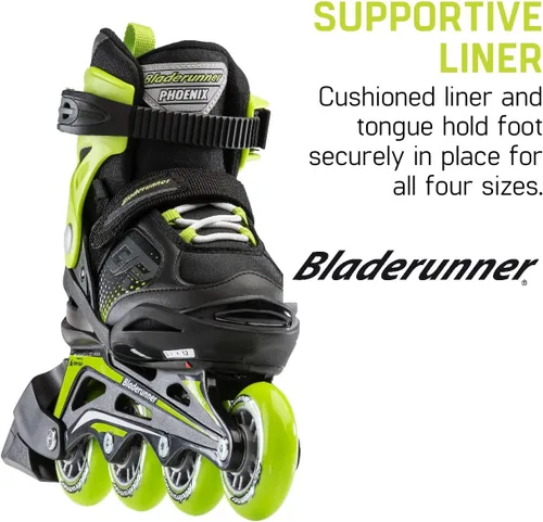 Miniatura 5 de Bladerunner by Rollerblade Phoenix - Patín en línea ajustable para niños Negro/Azul