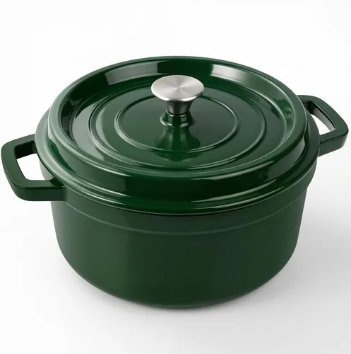 Miniatura 14 de Miereirl Olla Holandesa Esmaltada de 6.5 Cuartos con Tapa, Olla Holandesa de Hierro Fundido con Asas Dobles para Hornear Pan, Cocinar, Utensilios