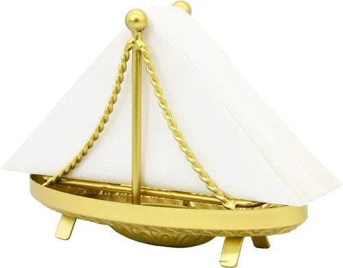 Miniatura 8 de OwlGift Servilletero en forma de velero de metal, dispensador de toallas de papel de mesa, estante clasificador de cartas de correo, almacenamiento