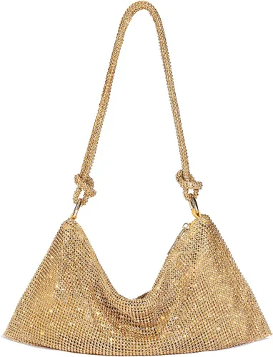 Miniatura 2 de SWEETV Sparkly Rhinestone Purse for Women Silver Clutch Purse Small Glitter Handbags for Weddings, Prom,and Parties