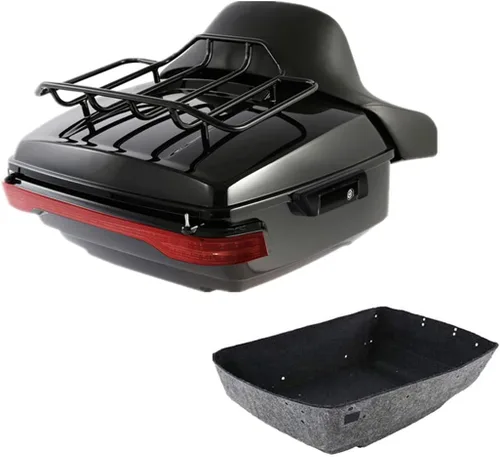 TCMT Cojín de Respaldo para Maletero Trasero de Motocicleta King, Portaequipajes, Luz Trasera, Compatible con Harley 2014-2025 Touring CVO Road King