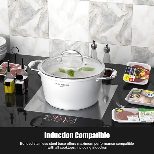 Miniatura 7 de Juego de utensilios de cocina de cerámica antiadherente, aptos para inducción y lavavajillas, resistentes a los arañazos, juego de ollas y sartenes