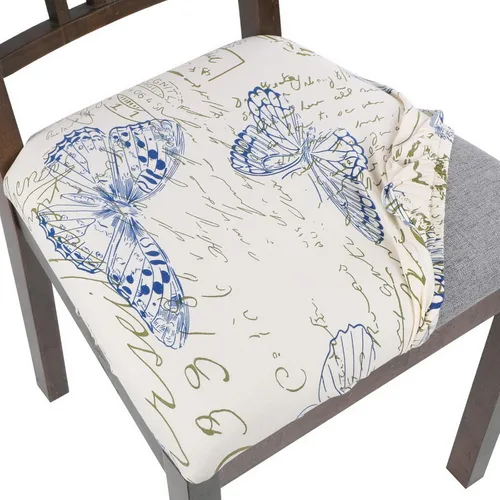 Miniatura 17 de SearchI Fundas de Asiento para Sillas de Comedor Elásticas con Estampado Juego de 6 Fundas de Asiento de Silla, Protector de Cojín de Silla Tapizada