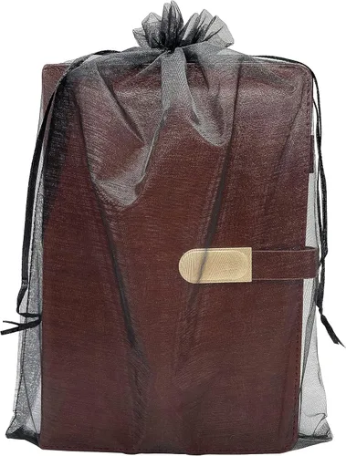 Miniatura 5 de Jexila 50 bolsas de regalo de organza negra transparente de 8 x 12 pulgadas, bolsas de malla grandes con cordón para joyería para bodas, fiestas