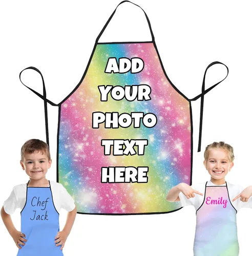 Delantal personalizado para niños y niños pequeños, delantal personalizado para niñas y niños pequeños, para cocinar, hornear, pintar, de 3 a 8 años