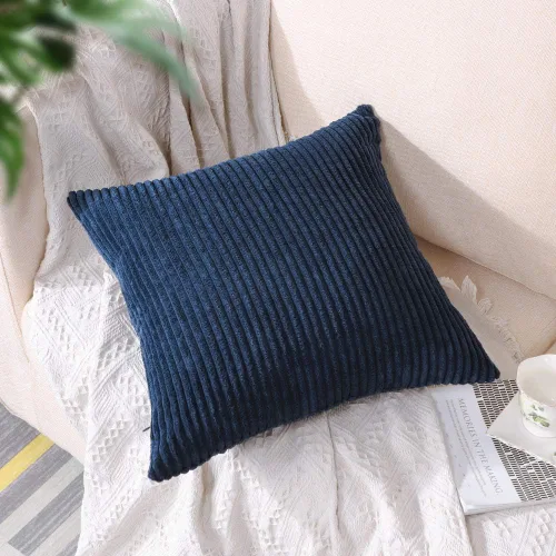 Miniatura 36 de Artscope Fundas de Almohada de Pana a Rayas Acogedoras Súper Suaves Decorativas Cuadradas Fundas de Cojín para Sofá Sillón Dormitorio Decoración