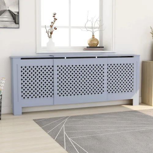 Miniatura 33 de 2 piezas de MDF para el hogar, calentador de sala de estar, soporte lateral para calefacción, cubierta de radiador, estante de gabinete de Blanco