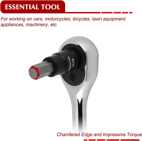Miniatura 5 de EMENTOL Juego de 38 llaves Allen de 1/4" 3/8" 1/2", SAE/Metric, incluye adaptador de taladro eléctrico, adaptadores de zócalo, 0.079 in - 0.748 in
