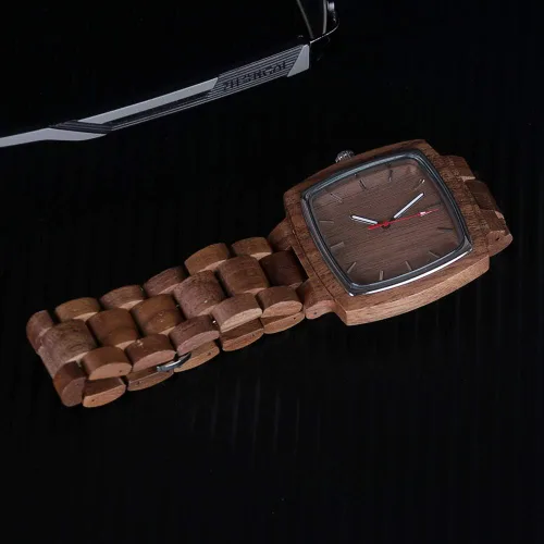 Miniatura 4 de Tiong Brand Wooden Watches Mens with Handmade Colorful Bamboo Wood Watch Analog Date Quartz Wooden Watch for Men