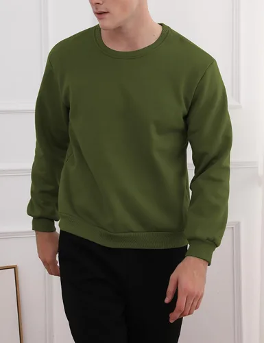 Miniatura 3 de Gihuo Sudadera de forro polar con cuello redondo y forro polar para hombre