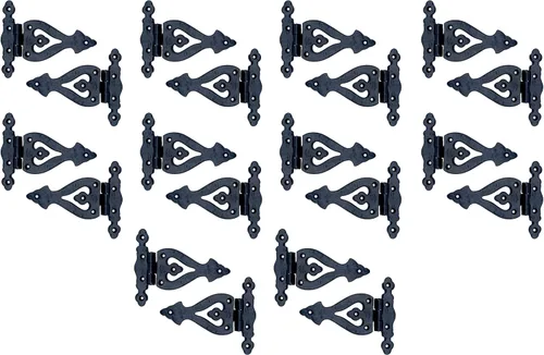 Miniatura 35 de Adonai Hardware Alleluia - Bisagras delanteras de hierro fundido antiguo (3.2 pulgadas x 10 unidades, negro mate) para puertas de granero, puertas