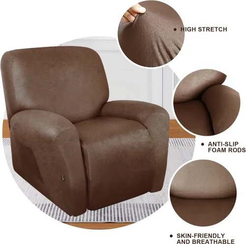 Miniatura 5 de molasofa Fundas de cuero para sillas reclinables, fundas para sillas reclinables grandes para silla reclinable, 4 piezas, fundas lavables que se