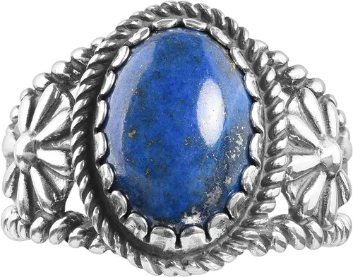 Miniatura 5 de American West Jewelry Anillo de plata de ley para mujeres y hombres, elección de piedras preciosas de inspiración nativa, tallas 5 a 13