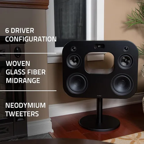 Miniatura 2 de Fluance Fi70 Sistema de música inalámbrico de alta fidelidad de tres vías con potente amplificador y subwoofers dobles de 8 pulgadas (ceniza negra)