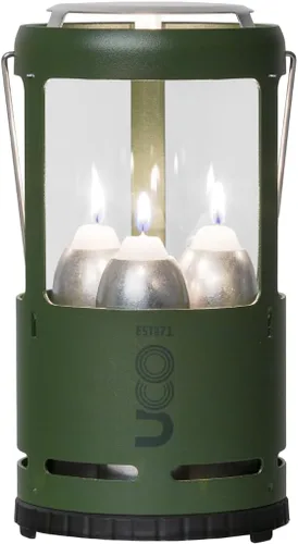 UCO Candlelier Farol de Velas, Faroles de Velas para Velas Reales, Equipo Perfecto para Exteriores para Acampar o para Cortes de Energía, Incluye 3