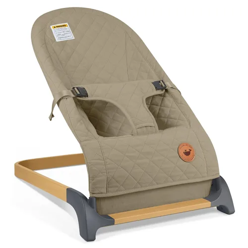 Miniatura 12 de ANGELBLISS Gorila para bebé, asiento inflable portátil para bebés, asiento hinchable con tela de algodón, vibraciones naturales (rosa)