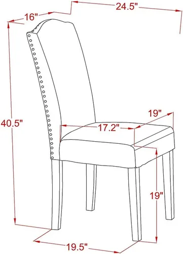 Miniatura 15 de East West Furniture V696EN120-5 - Juego de mesa de comedor moderno de 5 piezas, incluye una mesa rectangular de madera con patas en V y 4 sillas